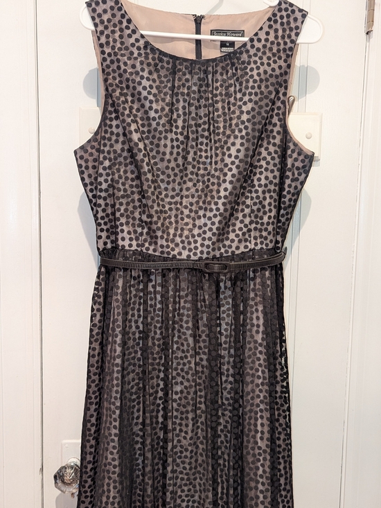 Jessica Howard Dresses & Skirts - Jessica Howard Black and Cream Polka Dot Midi Dress